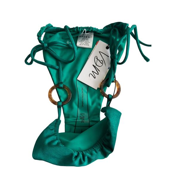 VDM Marley Bikini Bottom Side Tie in Metallic Ivy and Matte Green Size Large - Picture 7 of 9